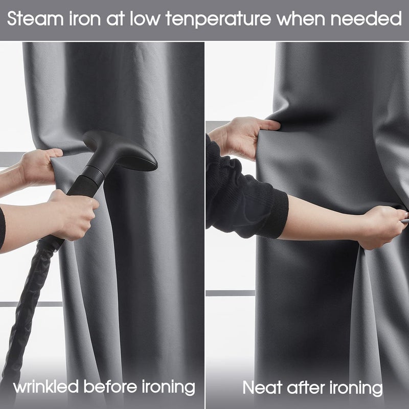 Rutterllow Blackout Curtains for Bedroom, Thermal Insulated Room Darkening Curtains 2 Panels for Living Room, Grommet Top (52x84 Inch, Dove Grey) - Image 4